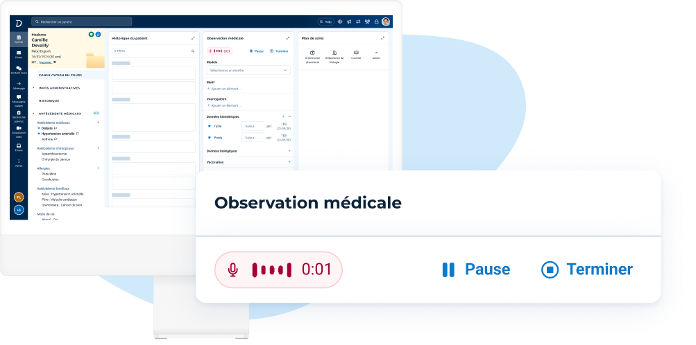 Exemple d’assistant numérique de consultation médicale.